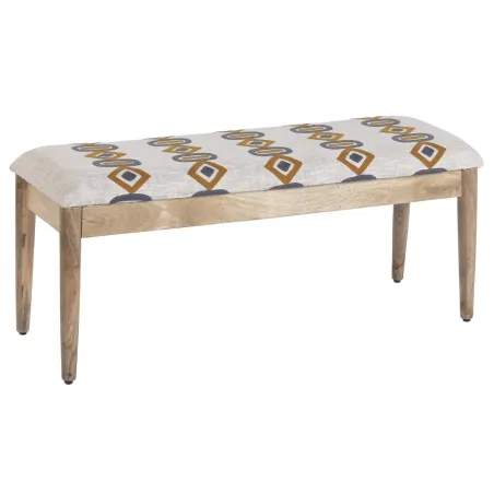 Банкетка Home ESPRIT Бежевый Разноцветный Древесина манго 113 X 35 X 45 CM